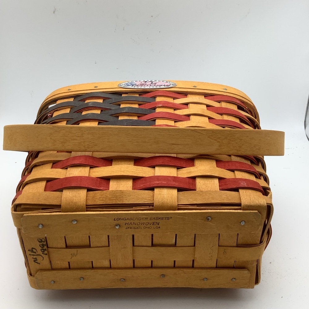 Vintage 1998 Longaberger 25th Anniversary Handled Basket - Picture 12 of 12